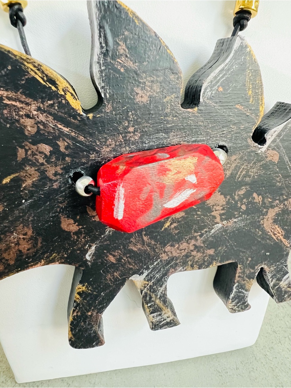 The Tipsy Trex Original Dinosaur XL Stegosaurus Pendant necklace by Lain - Picture 4 of 16